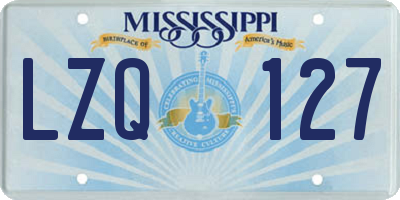 MS license plate LZQ127