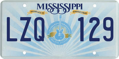 MS license plate LZQ129
