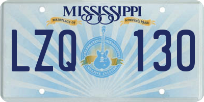 MS license plate LZQ130