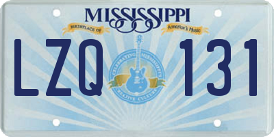 MS license plate LZQ131