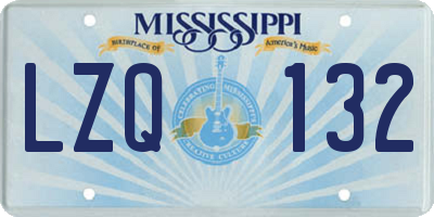 MS license plate LZQ132
