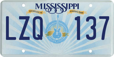 MS license plate LZQ137