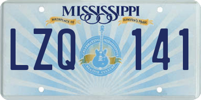 MS license plate LZQ141