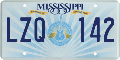 MS license plate LZQ142