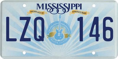 MS license plate LZQ146