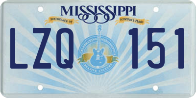 MS license plate LZQ151