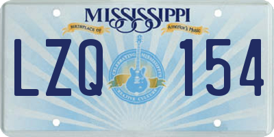 MS license plate LZQ154