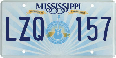 MS license plate LZQ157