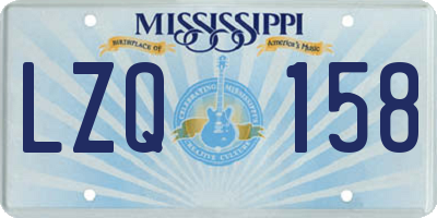 MS license plate LZQ158