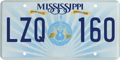 MS license plate LZQ160