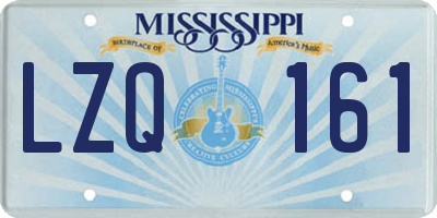 MS license plate LZQ161