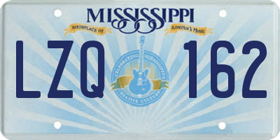 MS license plate LZQ162