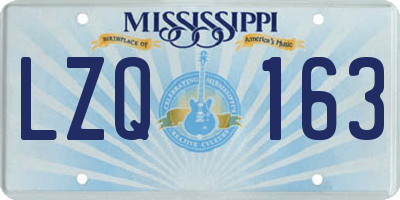 MS license plate LZQ163