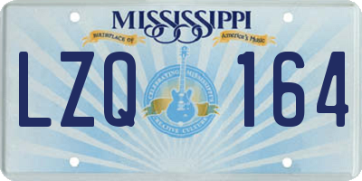 MS license plate LZQ164