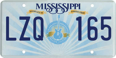 MS license plate LZQ165