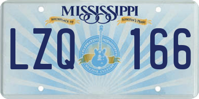 MS license plate LZQ166