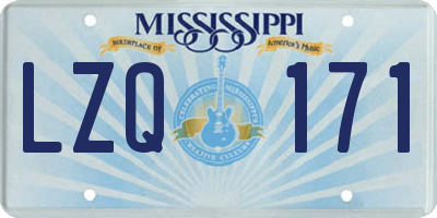 MS license plate LZQ171