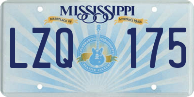 MS license plate LZQ175