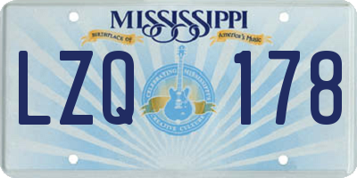 MS license plate LZQ178