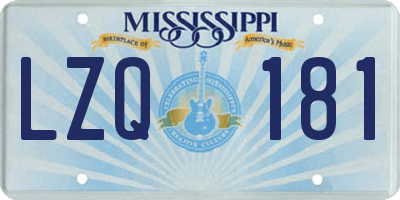 MS license plate LZQ181
