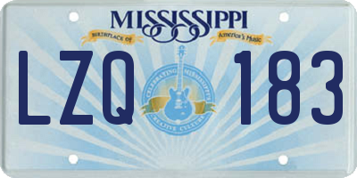 MS license plate LZQ183