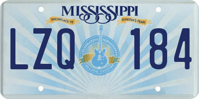 MS license plate LZQ184