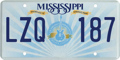 MS license plate LZQ187