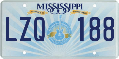 MS license plate LZQ188
