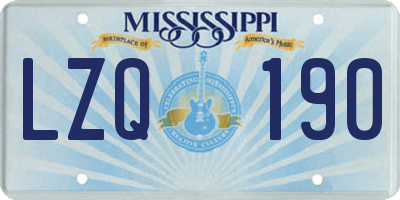 MS license plate LZQ190