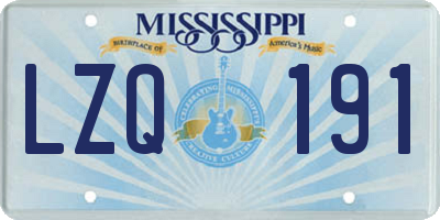 MS license plate LZQ191