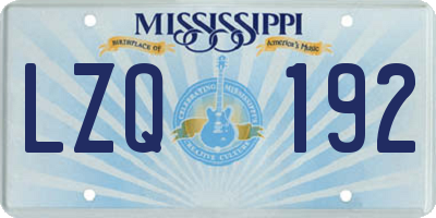MS license plate LZQ192