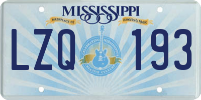 MS license plate LZQ193
