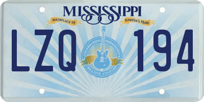 MS license plate LZQ194