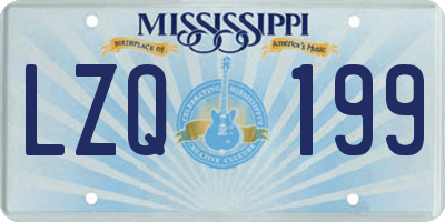 MS license plate LZQ199