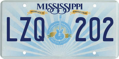 MS license plate LZQ202