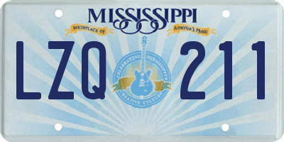 MS license plate LZQ211