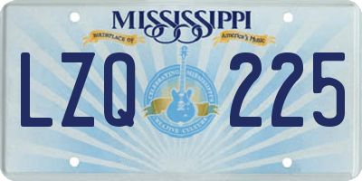 MS license plate LZQ225