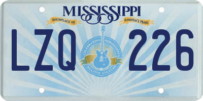MS license plate LZQ226
