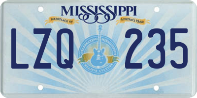 MS license plate LZQ235