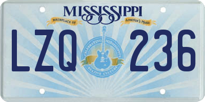MS license plate LZQ236