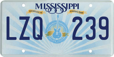 MS license plate LZQ239