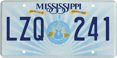 MS license plate LZQ241