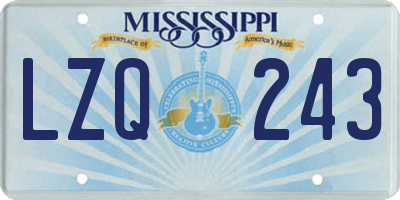 MS license plate LZQ243