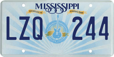 MS license plate LZQ244