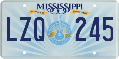 MS license plate LZQ245
