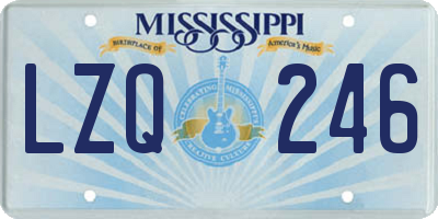 MS license plate LZQ246