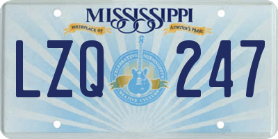 MS license plate LZQ247