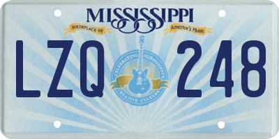 MS license plate LZQ248