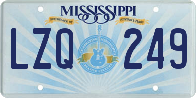 MS license plate LZQ249