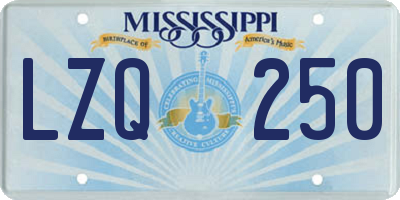 MS license plate LZQ250